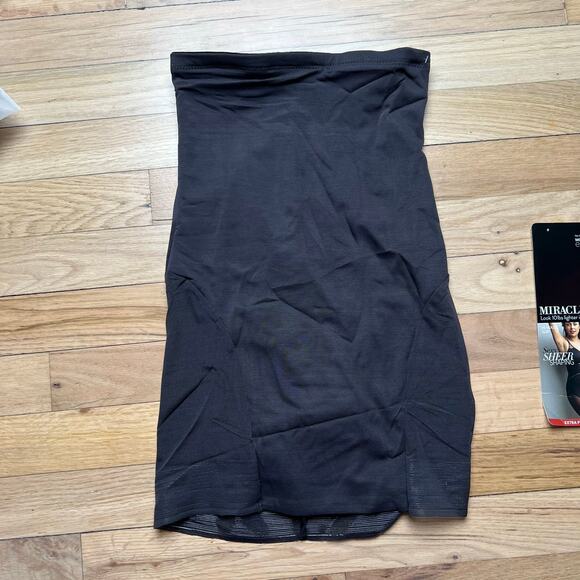 NEW Miraclesuit Women's S Hi Waist Slip Skirt Shapewear Black Tummy Control - Picture 1 of 12